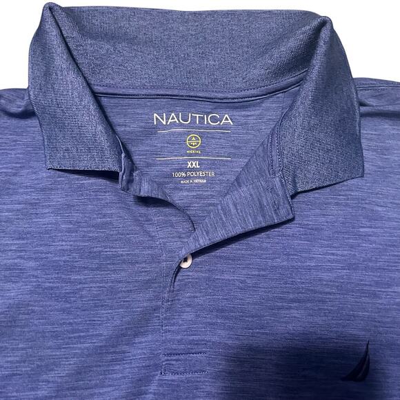 Nautica Men's Size XXL Navy Blue Polo Short Sleeve Wicking Polyester - Picture 3 of 4